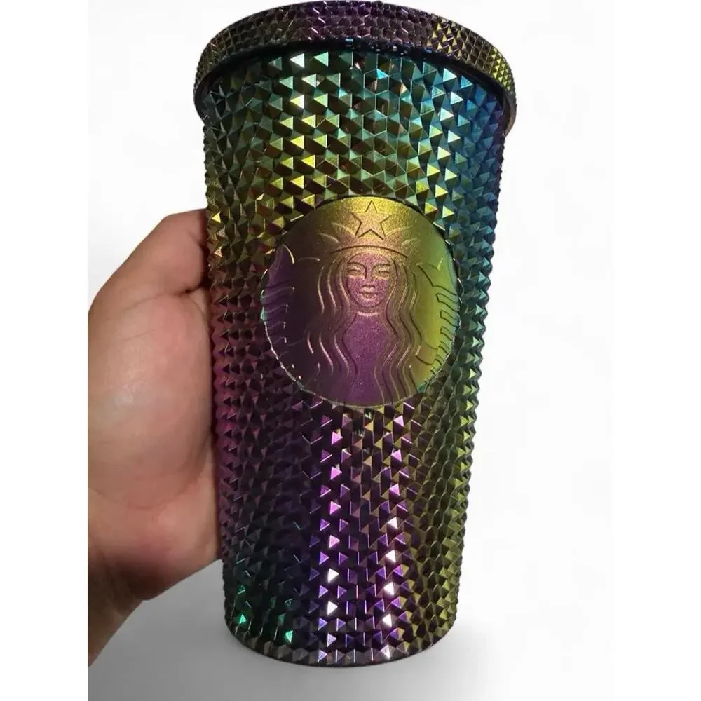 Starbucks Oil Slick Rainbow Studded Tumbler 16oz. Grande Cold Cup Fall 2023